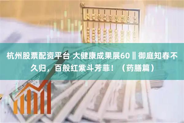 杭州股票配资平台 大健康成果展60‖御庭知春不久归，百般红紫斗芳菲！（药膳篇）